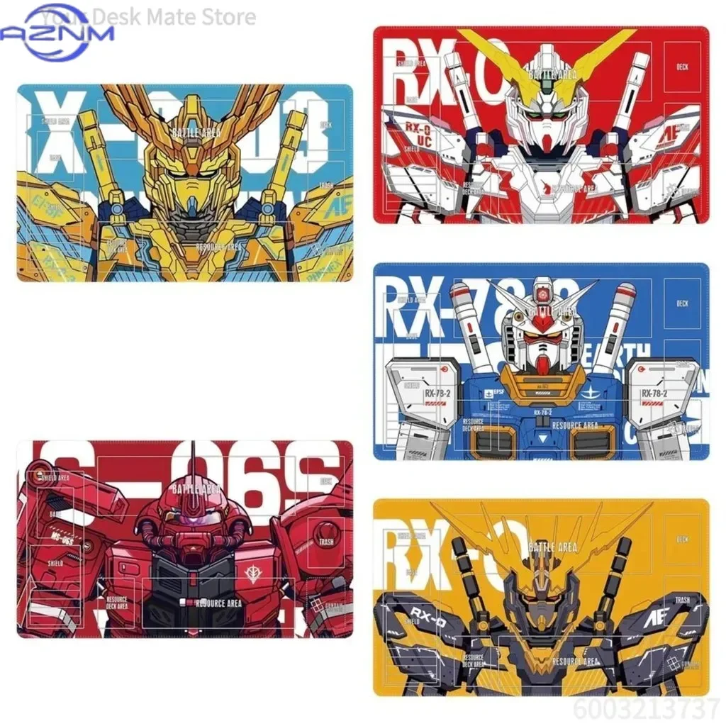 Anime Mecha Robot TCG Game Area Design Mouse Pad, Rubber Non-Slip Base, Smooth Surface for Card Game, Gaming and Office Desktop