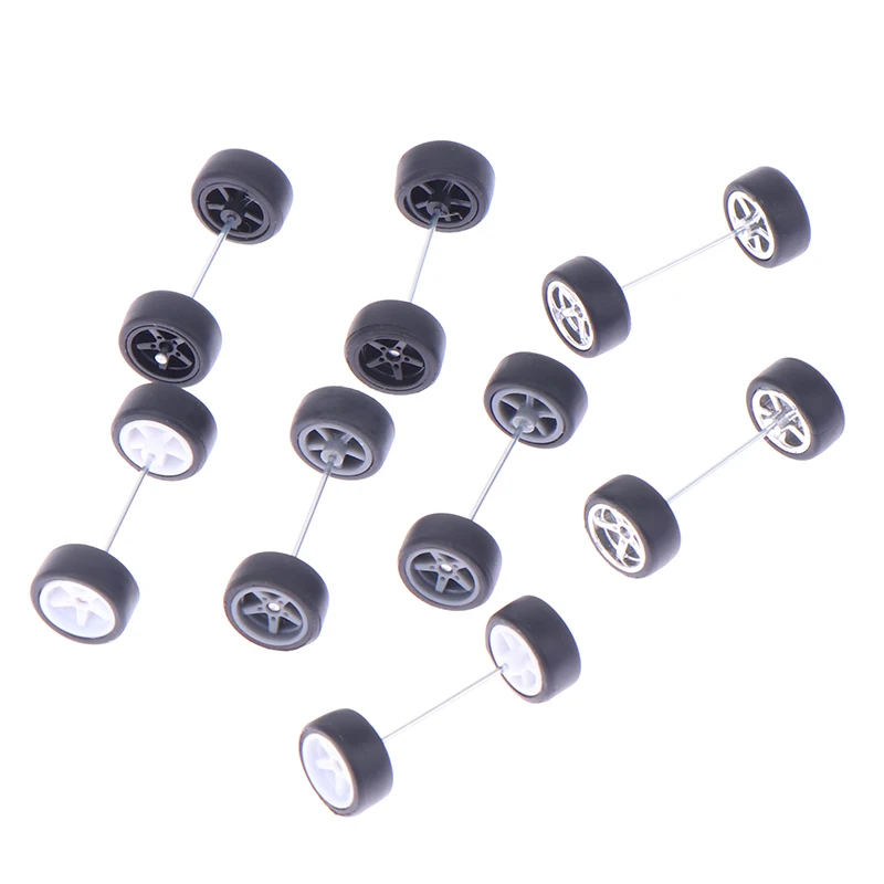 

1Set DIY Racing 1:64 Car Wheels Rubber Tire With Wheel Axle Model Car Modified Parts Accessories For Kids Toy
