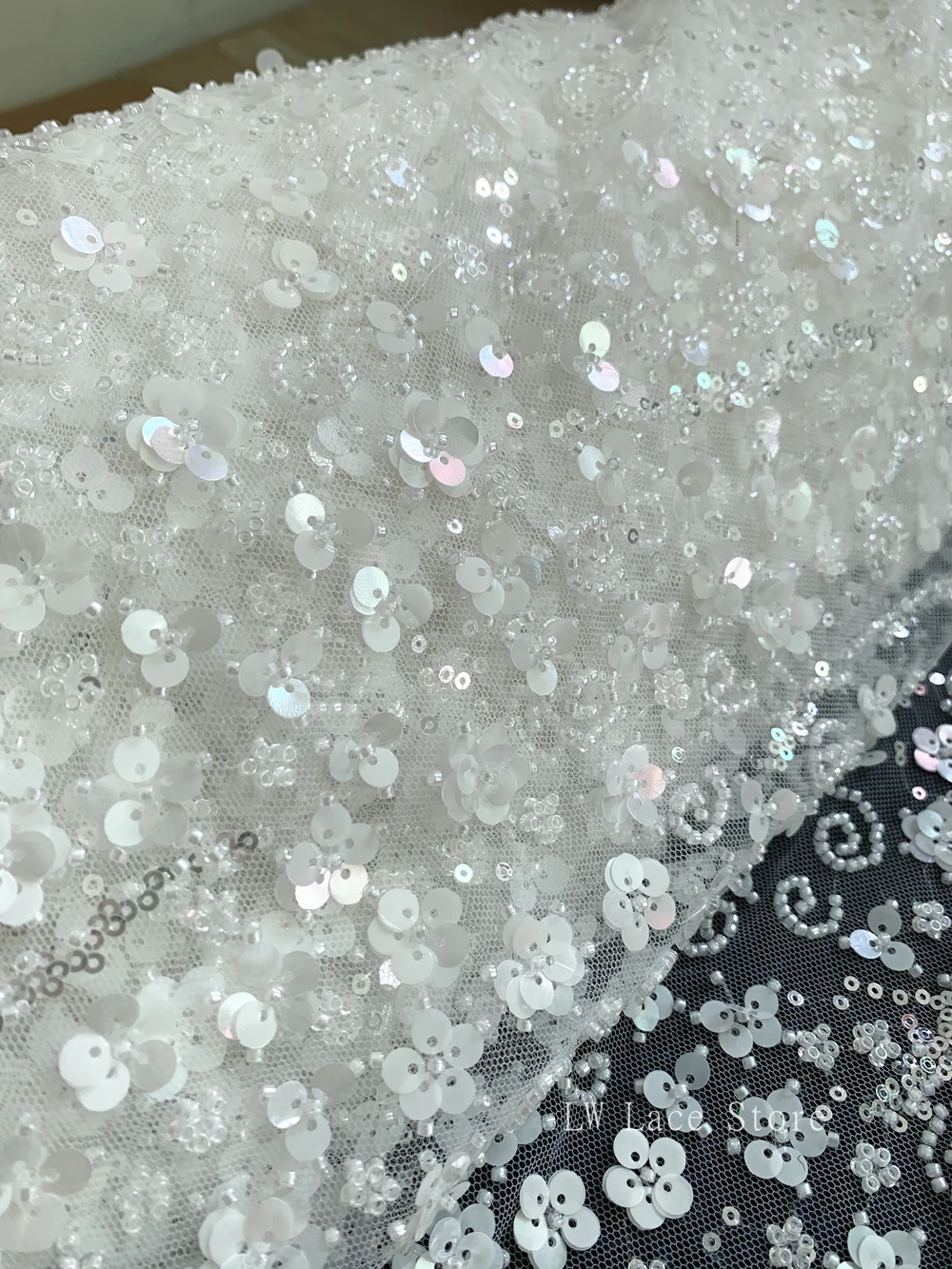 

Белоснежная лента с бисером, кружевная ткань для свадебного платья, новые кружевные материалы