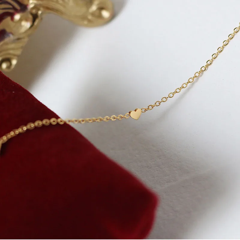 Minimalist Stylish Tiny Hearts Cute Stacked Choker Necklace Stainless Steel Gold Plated Chain Ladies Women Fashion Delicate Gift