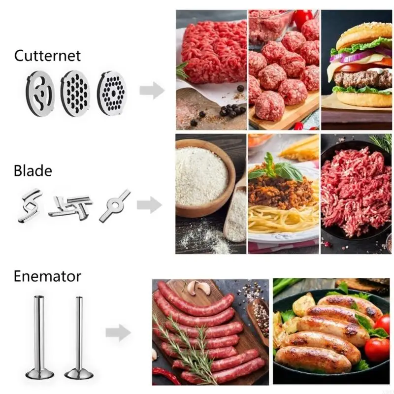 สแตนเลสสตีลครัวเนื้อเครื่องบดไส้กรอกสิ่งที่แนบมาสำหรับเครื่องช่วยในครัว
