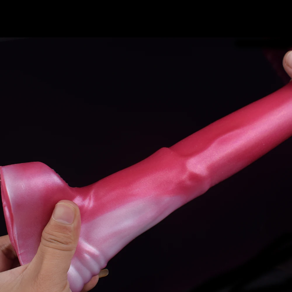 FAAK Fantasy Horse Penis Sleeve Gory Raw Meat Color Dick Enlargement & Extension Silicone Cock Sheath Sex Toys For Men