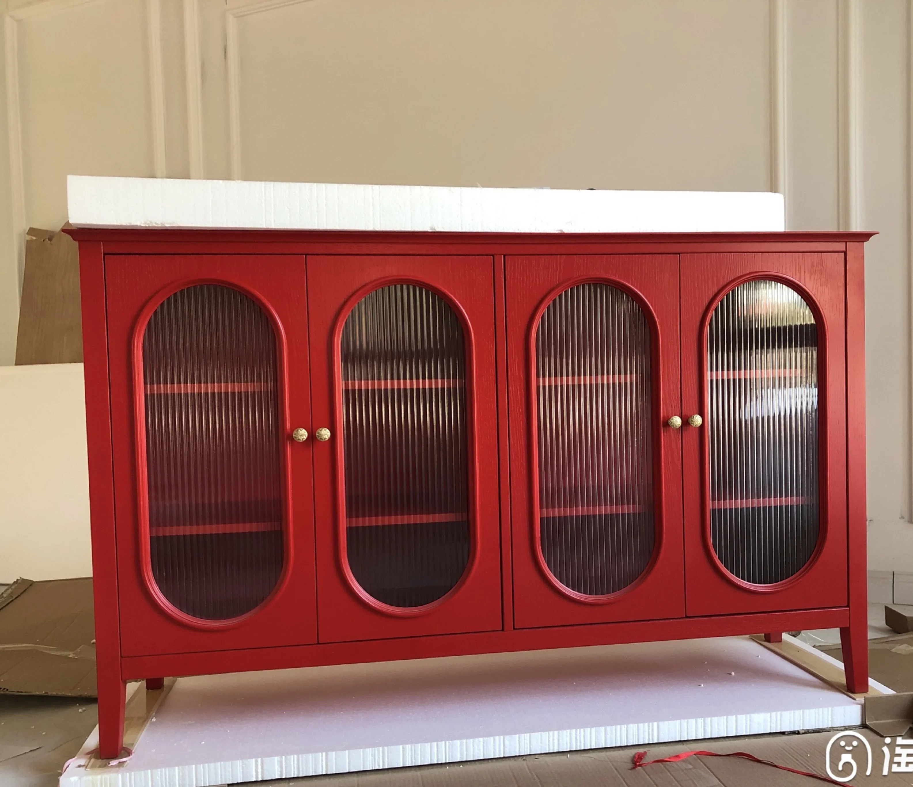 

yj21 Solid wood dining side cabinet American medieval small apartment simple storage light luxury retro French locker