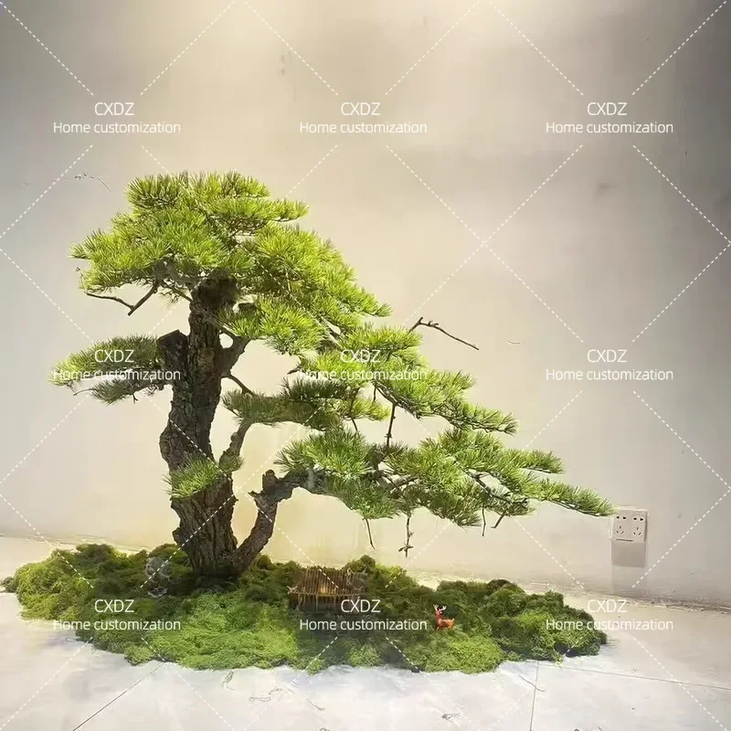 Simulated Welcome Pine Large Fake Tree Bionic Green Plant for Indoor Outdoor Landscaping Window Decoration Artificial