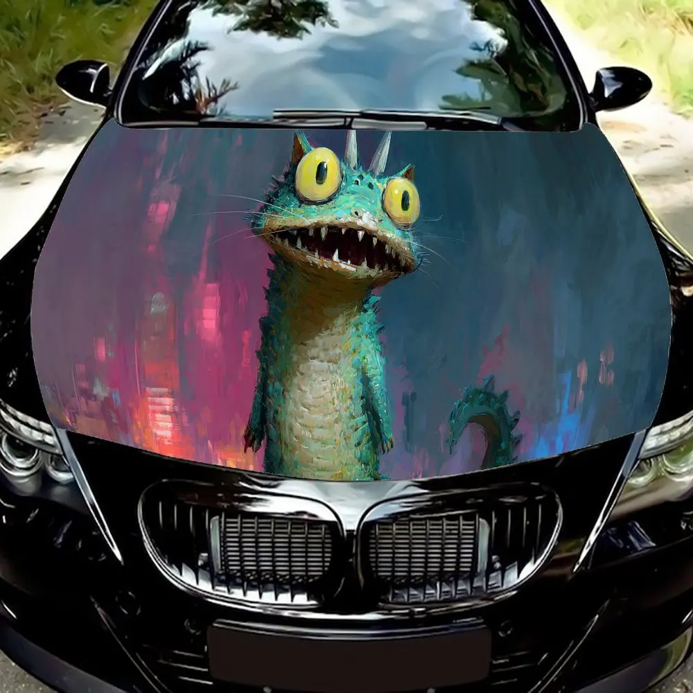 

Абстрактные наклейки на капот автомобиля с большими глазами кота, водонепроницаемые самоклеящиеся, устойчивые к царапинам, легко приклеиваемые, прочные автомобильные наклейки из ПВХ, c