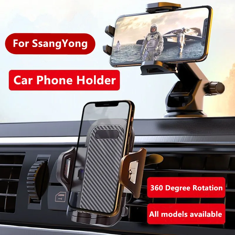 Car Dashboard/Windscreen/Air Vent Phone Mount Holder Stable Accessories For SsangYong Kyron Rexton Actyon korando Rodius Musso