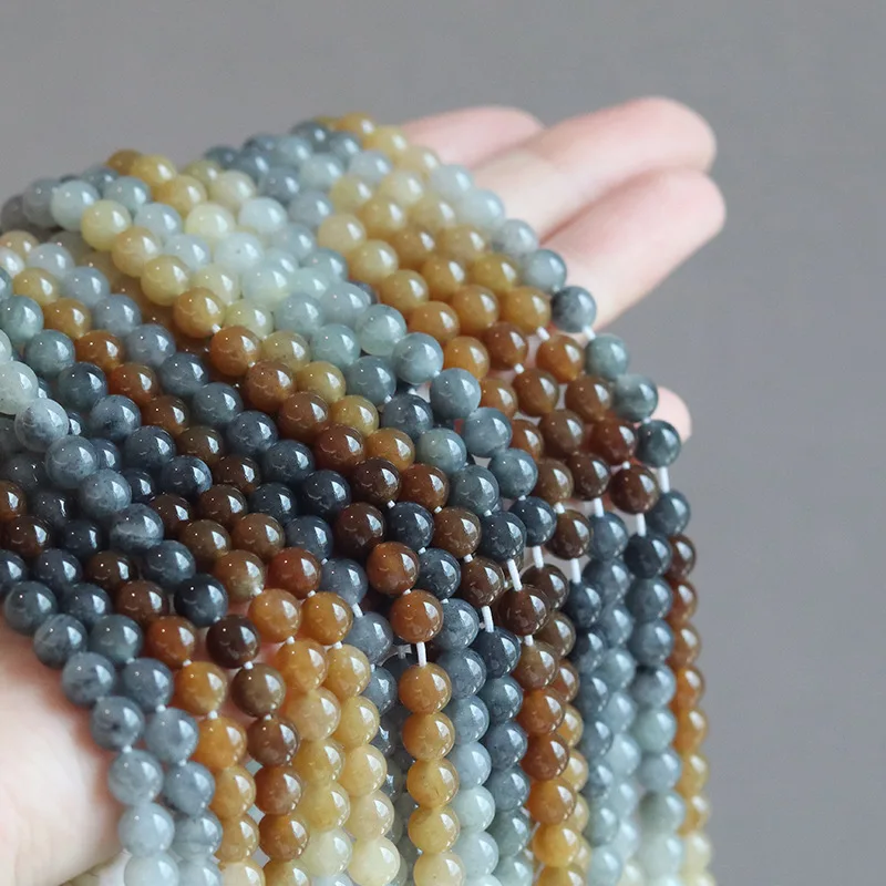 Natural Hetian Jade Qemou Sugar 108 Long Strand Loose Beads