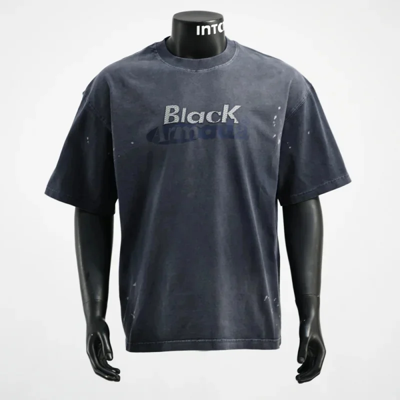 

Retro vintage design T-shirt men's street fashion print loose casual versatile short sleeved top summer clothes