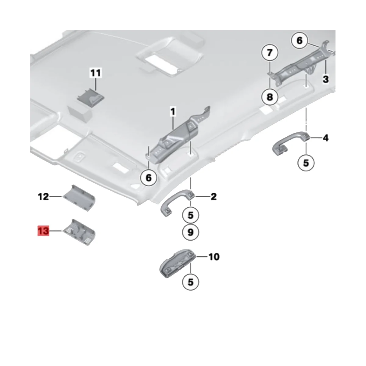 車の読書灯用ライトカバーフレーム,51448036236,bmw x1 e84 3 'e91 2005-2015,屋根用スイッチ,51447117586