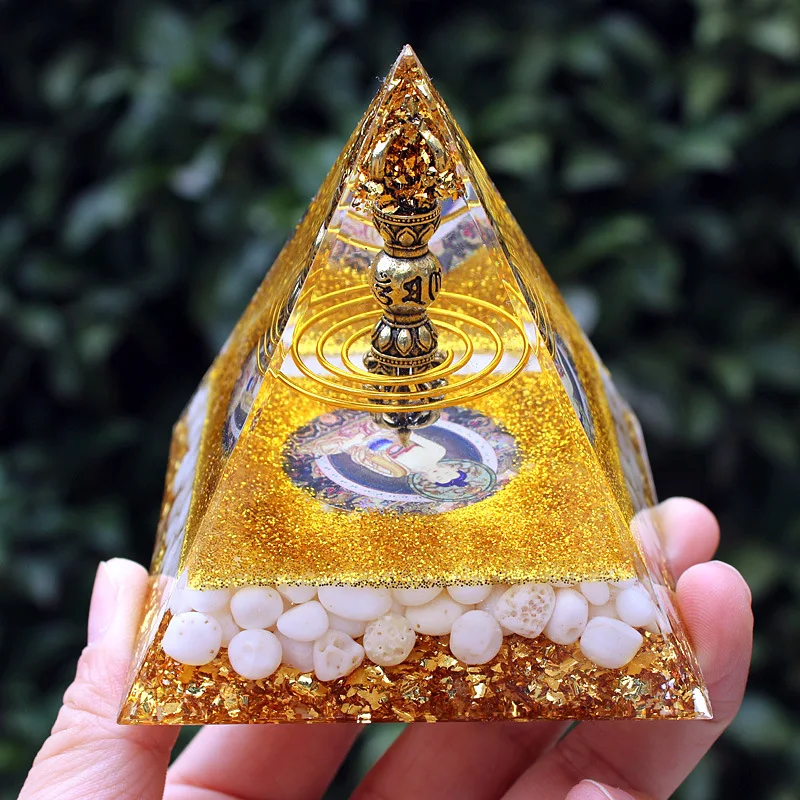 Hot-Selling Vajra Rod Demon-Slaying Staff Pyramid Stupa Crystal Epoxy Resin Ornament Offering