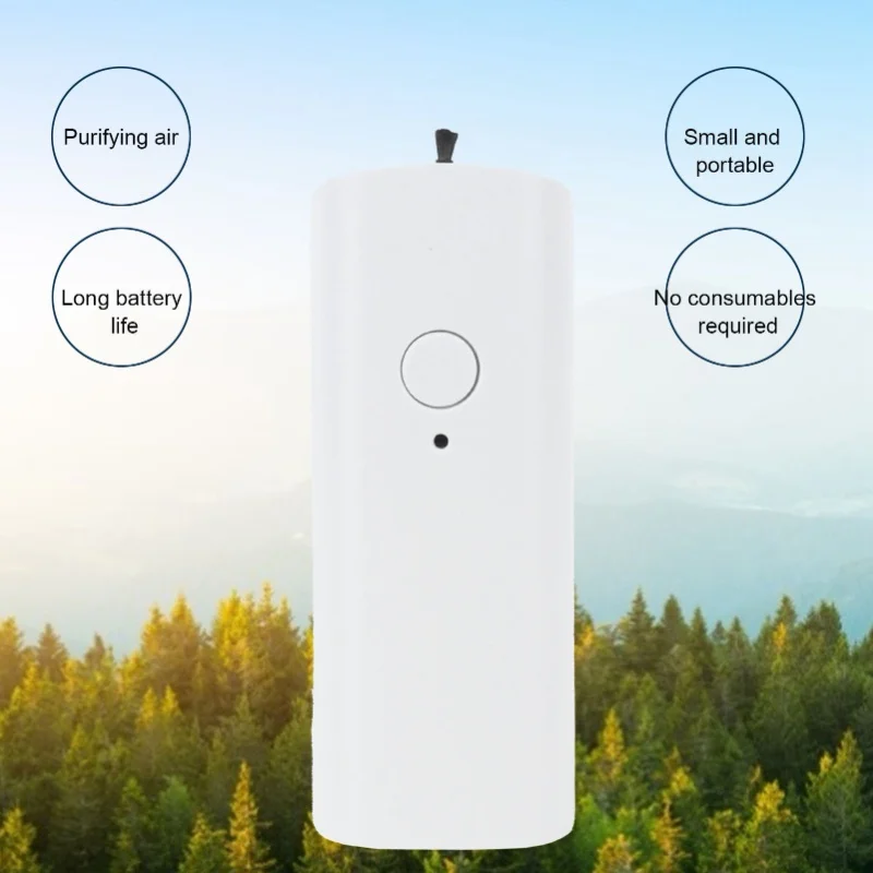 Portable Mini Air Purifier Hanging Neck PM2.5 USB Charging White For Office Home Car Bedroom