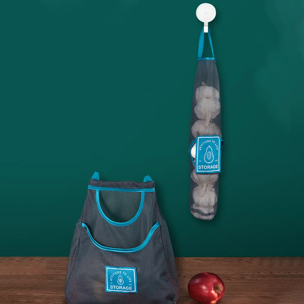 

3Pcs Vegetable Mesh Bags Kitchen Storage Mesh Fruit Bags Hanging Produce Organizer Large Capacity Foldable Net