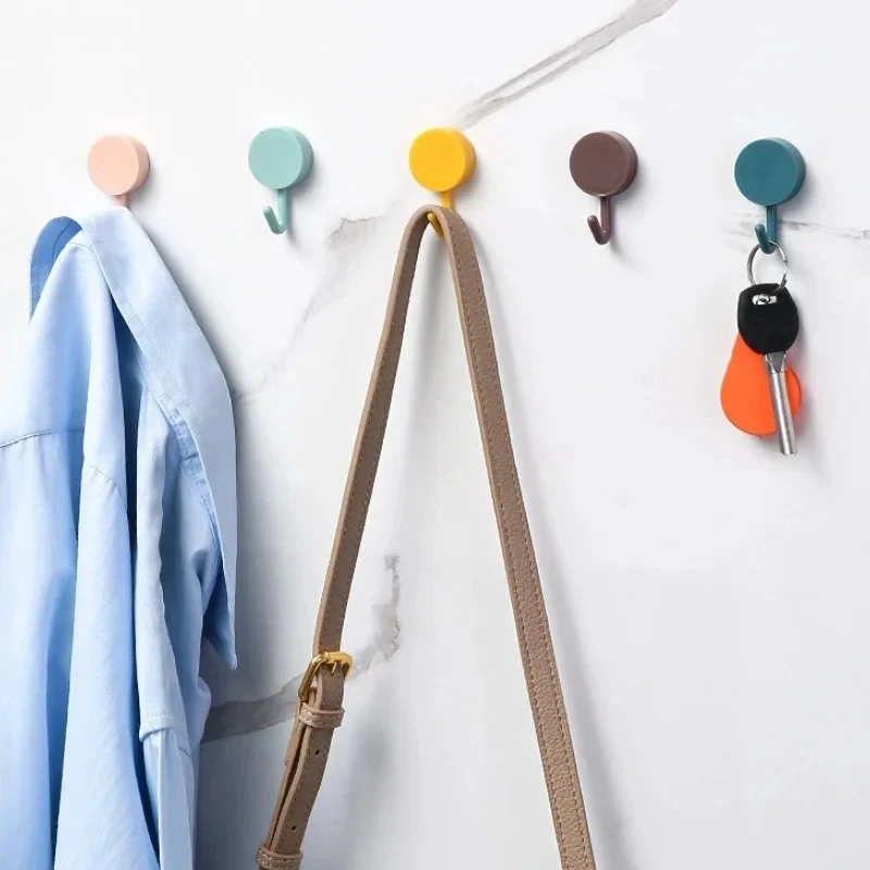 10/20/40/60pcs Random Dopamine-Colored Hooks Suitable For Kitchen Doors Bedrooms And Multi-Functional Home Storage Accessories
