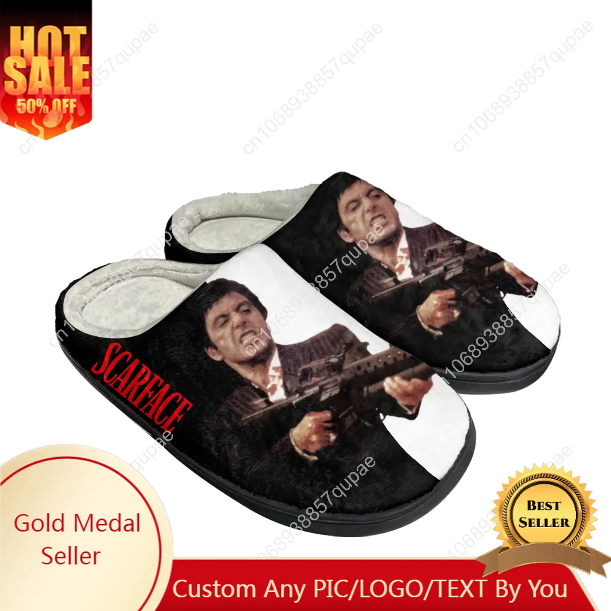 Scarface Home Cotton Slippers Mens Womens Al Pacino Plush Bedroom Casual Keep Warm Shoes Thermal Indoor Slipper Customized Shoe