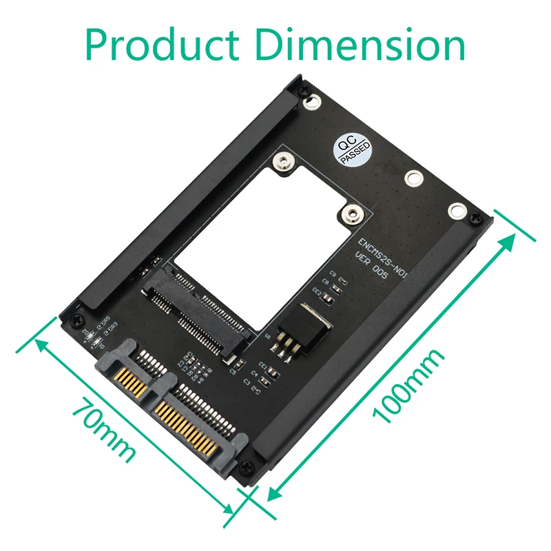 MSATA-SSD إلى 2.5 "SATA 3.0 III بطاقة محول ، لوحة الناهض مع قوس الإطار ، ودعم الحجم الكامل ، 6Gps للكمبيوتر المكتبي