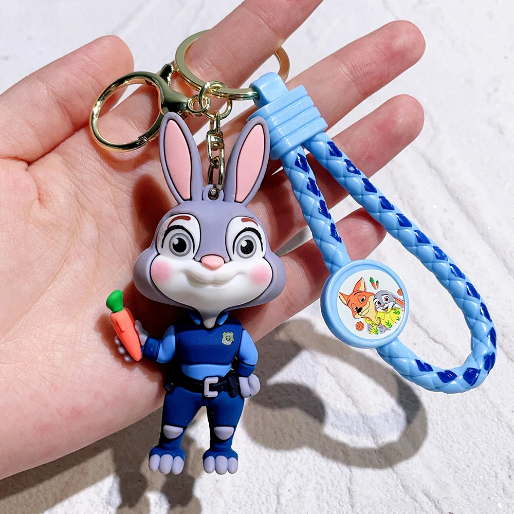 Disney Movie Zootopia Figure Model Toys Keychain Judy Nick Cartoon Cute Keyring Pendant Ornament Charm Small Gifts for Fans image 3