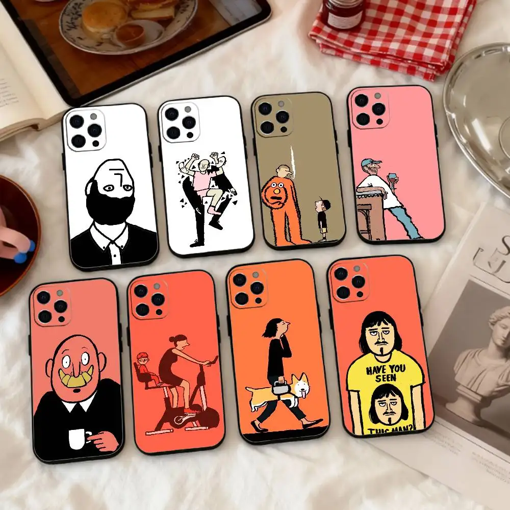 

Jean J-Jullien M-Minimalist Art Phone Case Silicone Soft For IPhone 17 16 15 14 13 12 11 X XR Plus Pro Max Plus