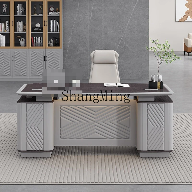 ZYY new product simple boss desk big class manager solid wood single table office desk chair a complete set