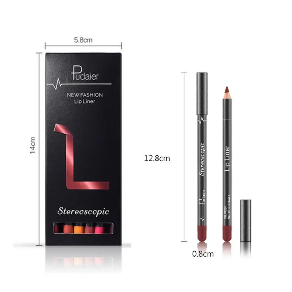 Lápis Matte Lip Liner, lápis delineador de batom, maquiagem natural dos lábios, lápis lisos, impermeável, duradouro