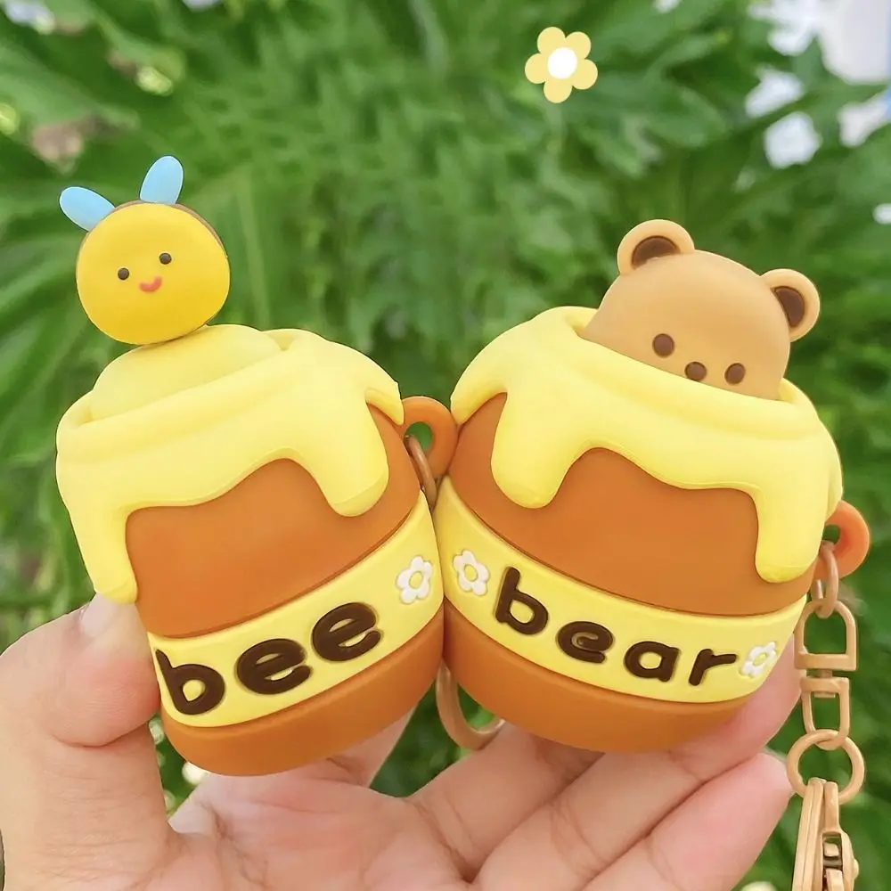 LLavero de oso de miel de dibujos animados, bolsa divertida amasada, colgante, decoración colgante, juguete de descompresión de abeja, regalos, nuevo