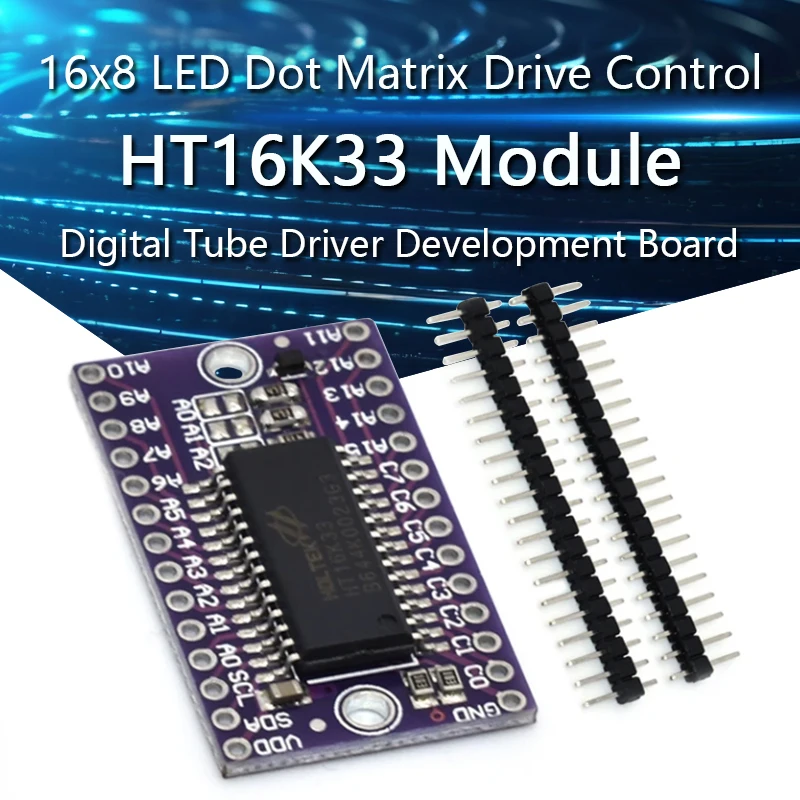 HT16K33 16x8 LED Dot Matrix Drive Control Module Digital Tube Driver Development Board for Arduino