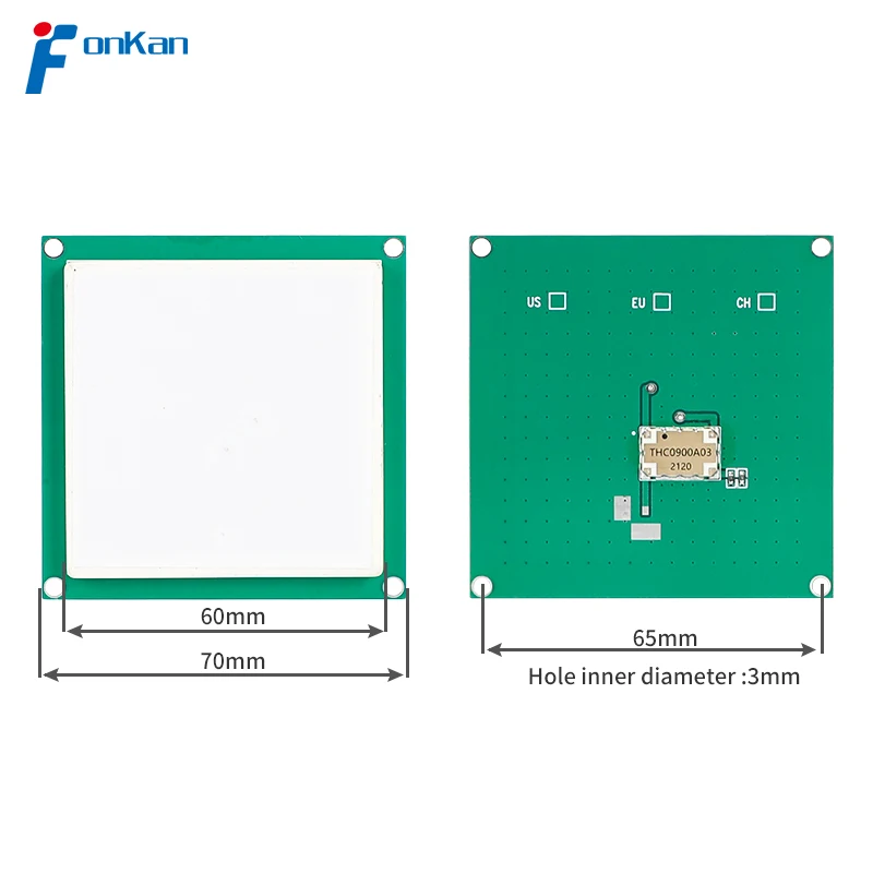 1dbi 35mm Custom-Made Connector And Cable Length 860-960Mhz UHF RFID Ceramic Antenna