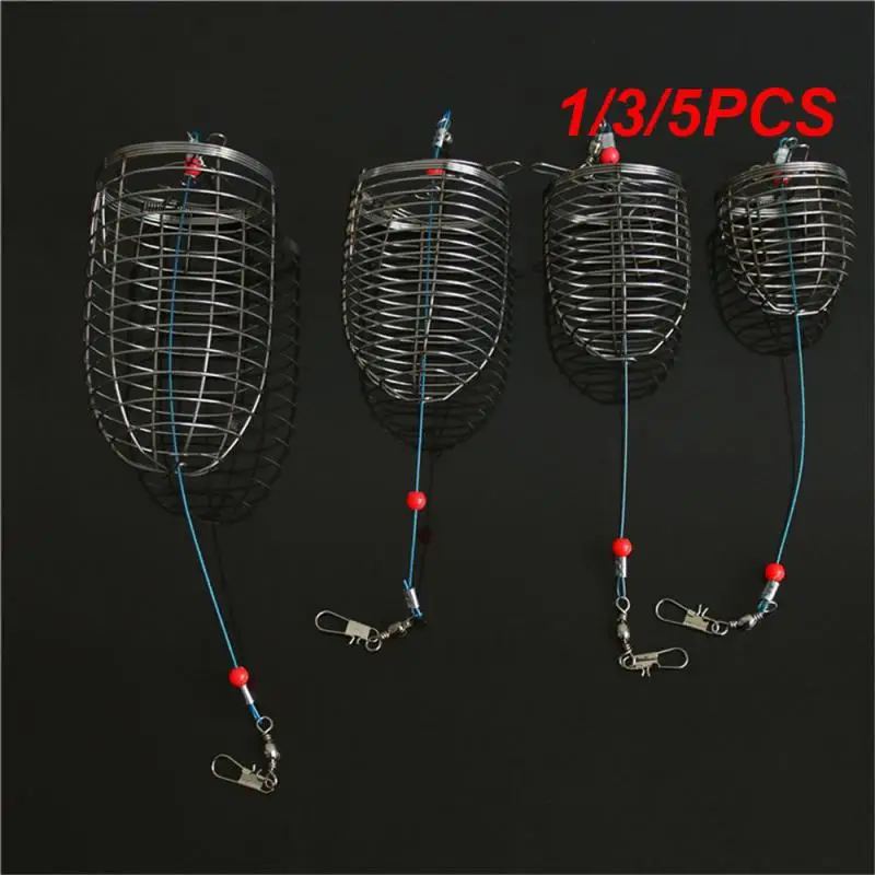 1/3/5 قطعة فخ الصيد سلة المغذية حامل الفولاذ المقاوم للصدأ الصيد إغراء قفص الطعم قفص طعم الاسماك حامل الصيد الطعم قفص المغذية