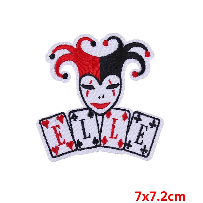 Cartoon Embroidery Stickers, Playing Pokers Cards, Sew on Iron-on Arm Badge for Jeans, Clothing Hat, Garment Accessories, New