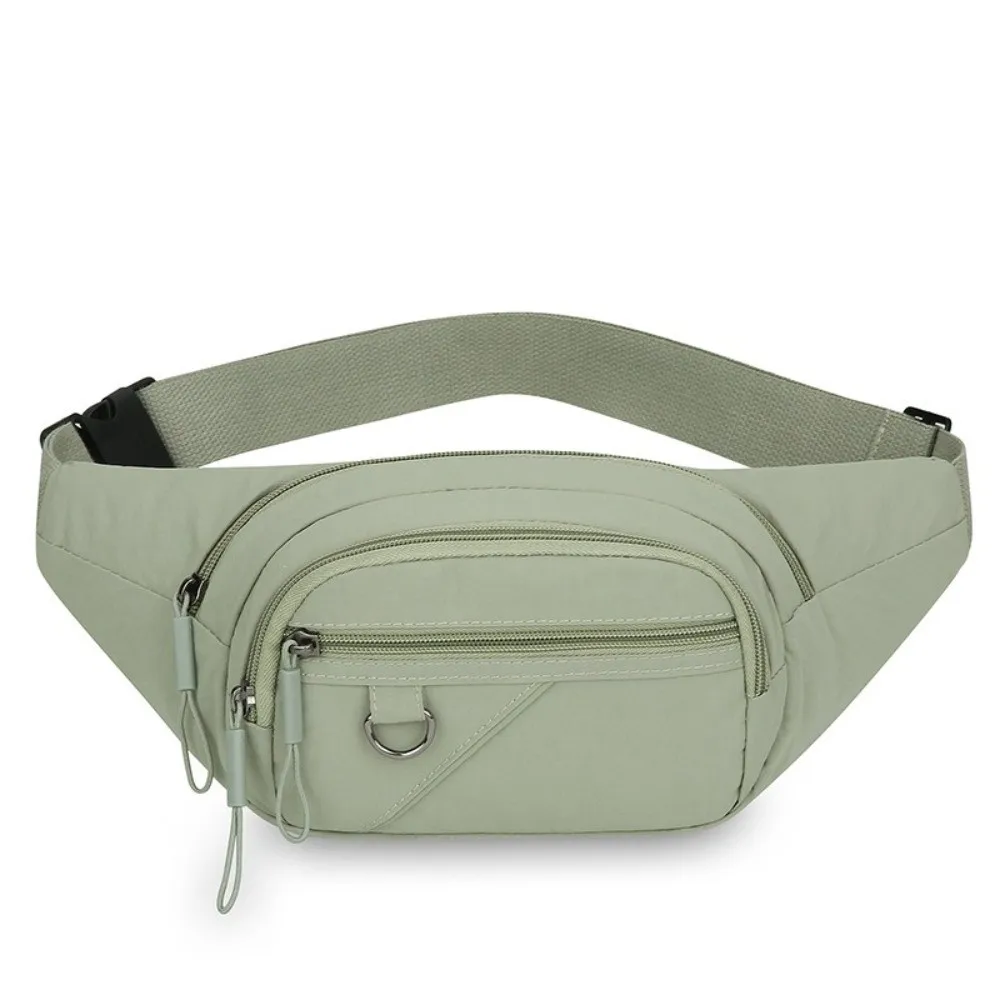 

New Nylon Waist Bag Wear Resistant Large Capacity Fanny Pack Solid Color Crossbody Chest Bag Men Women