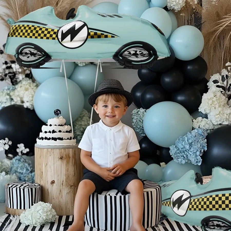 4 couleurs Vintage voiture de course Roadster ballons grand rapide rapide rétro voiture de course véhicules à thème voiture de sport ballon pour 1er bébé S