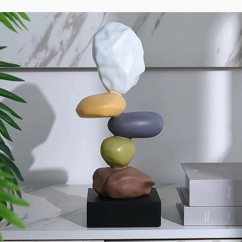 Colored Rockery Landscape Ornaments Desk Decoration Resin Crafts Imitation Sculpture Room Aesthetic Decor