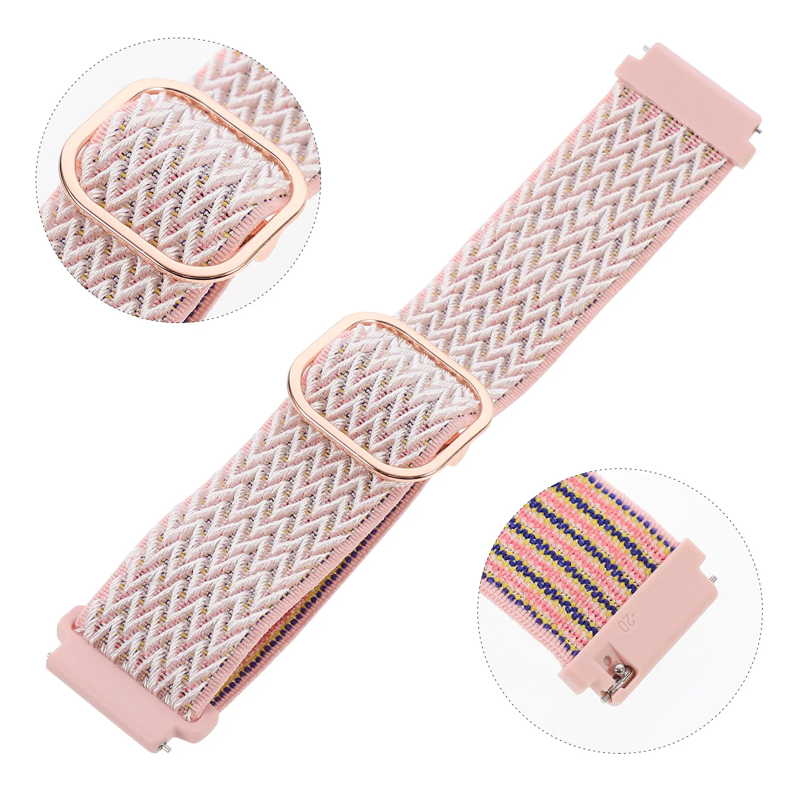 

20Mm Wave Pattern Watch Strap Nylon Elastic Band for Smartwatch Comfortable Flexible Replacement Wristband Adjustable Dress Up
