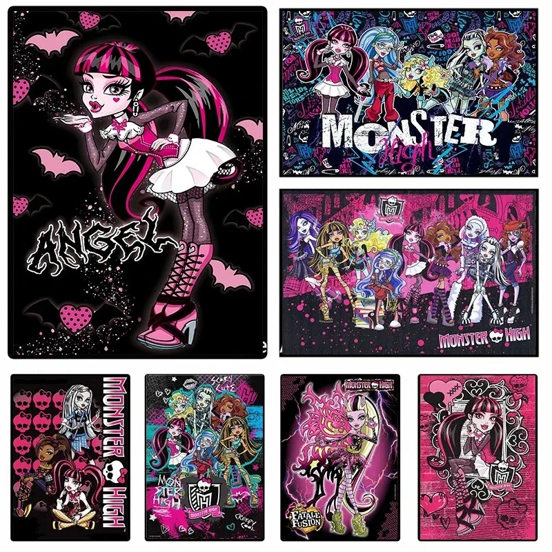 Cartoon Monster High Posters and Prints Classic Anime Wall Art Picture Canvas Painting Living Room Home Decoration Gifts Cuadros