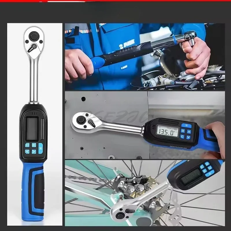 ± 2% High-precision Interchangeable Head Digital Torque Wrench Preset Torque Ratchet Wrench Four Mode Conversion