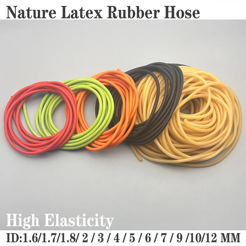 Nature Latex Rubber Hoses 2 3 4 5 6 7 9 10 12 14 17 mm ID x OD High Resilient Elastic Surgical Medical Tube Slingshot Catapult