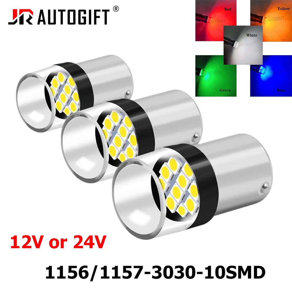 

100 шт. автомобильных светодиодных ламп 3030 10SMD белого цвета 1156 BA15S P21W 1157 P21/5W BAY15D для стоп-сигналов, поворотников, заднего хода и габаритных огней