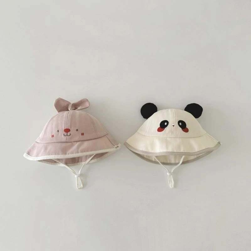 

Baby Sun Hat with Wide Brim Feature, Cotton Fisherman Caps Cartoon Bucket Hat for Indoor Outdoor Use 24BE
