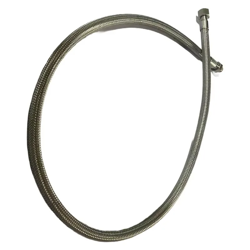 Custom SS Hose with Nut Fittings on Both Ends & Steel Wire Braid Cover for Oil/Water/Gas