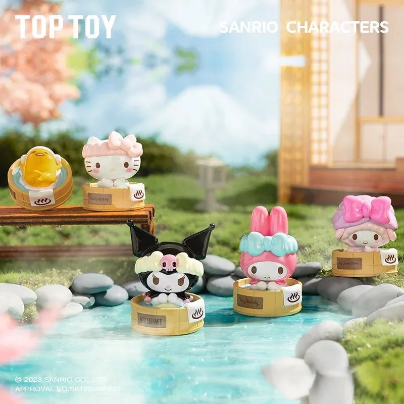 Miniso sanrio personagens caixa cega mini série de primavera quente caixa mistério kawaii olá kitty modelo brinquedo para crianças presente do feriado genuíno