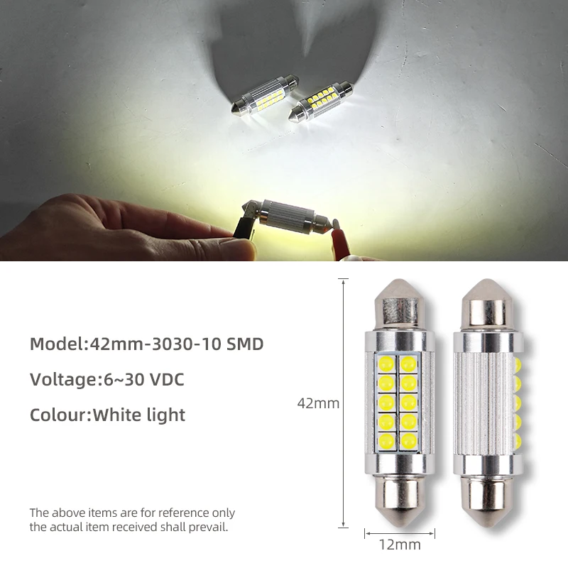 C5W أضواء Led الضوء الأبيض 6000K الضوء الخلفي القراءة ضوء 12 فولت 3 واط 31 مللي متر 36 مللي متر 39 مللي متر 42 مللي متر 44 مللي متر أضواء داخلية