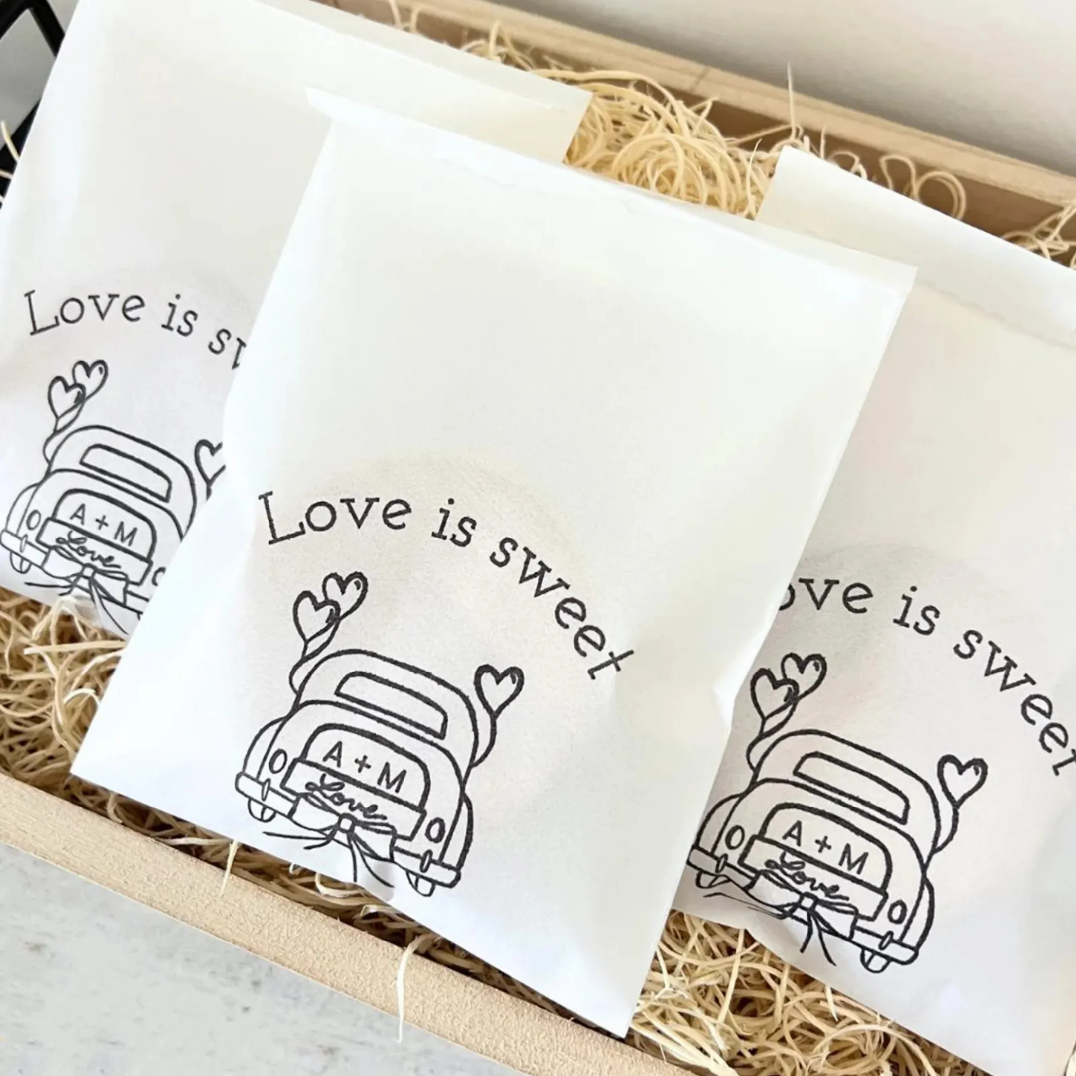 Bolsas de regalo de boda personalizadas | Bolsa de recuerdo 'El amor es dulce' | Bolsa de recuerdo de boda, bolsas de donut, bolsa de recuerdo de galletas, bolsa de recuerdo de despedida de soltera