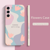 Cartoon Flowers Square Silicone Case For Samsung Galaxy A16 A56 A35 A55 A34 A54 A33 A53 S25 S24 S23 S22 Ultra Plus S21 FE Cover