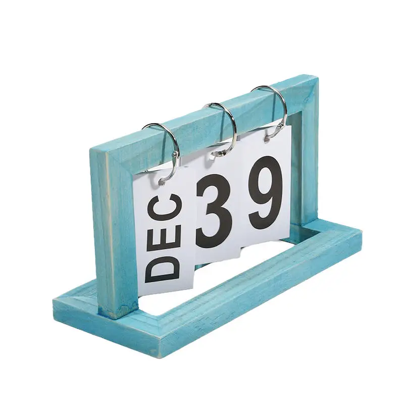 High Quality Simple Wooden Calendar Flip Page Home Gift Decoration Desktop Perpetual Calendar Photo Decoration Woodiness﻿