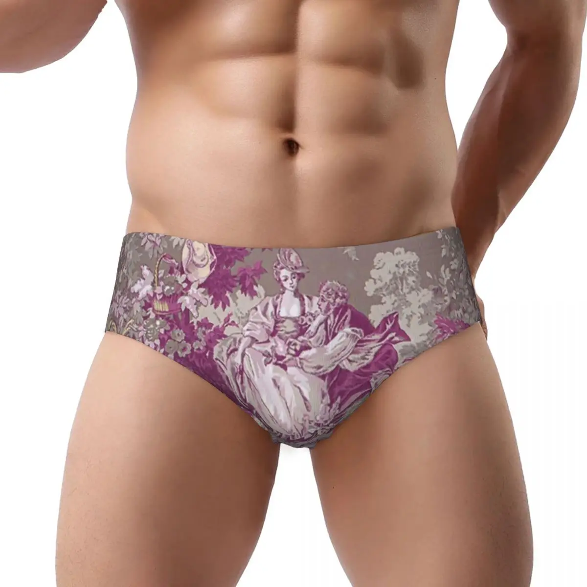 Custom Men's Toile De Jouy Panties Underwear Male Breathable Vintage French Briefs Underpants