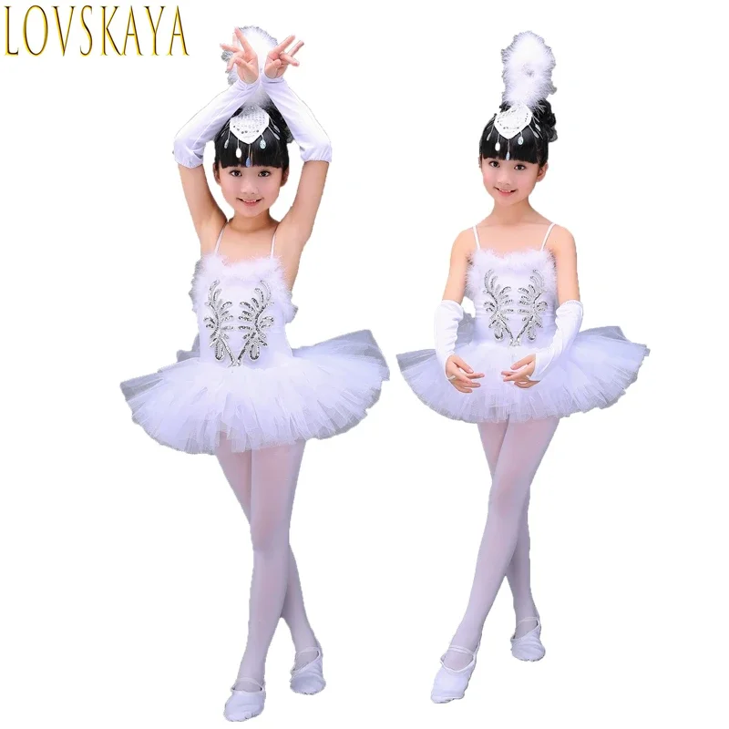 Professional White Girl Swan Lake Ballet Skirt Ballet Performer Children\'s Dance Costume Ballet Skirt Performance Picture Dancer