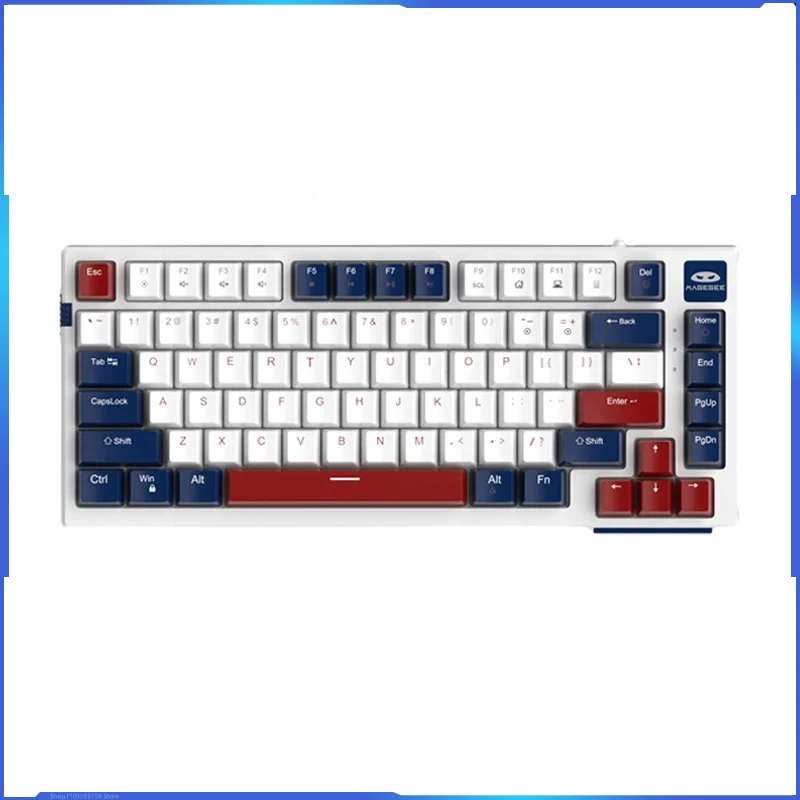 

Magegee 81 Key Wired Mechanical Keyboard With Knob Blue Switch Eva Dual Color Keycap 6gear Dpi Custom Office Game Keyboard Gift