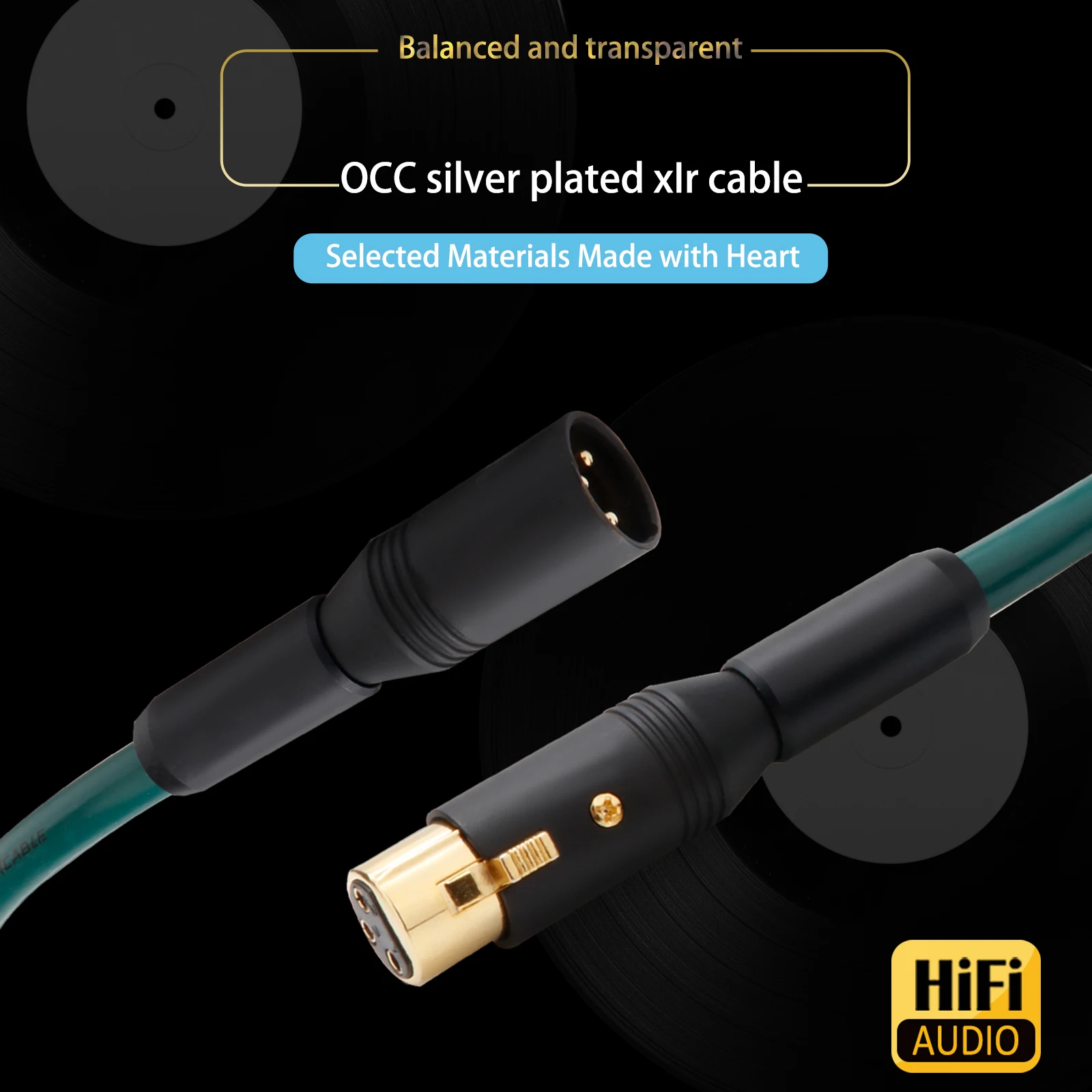 1Pair OCC copper XLR balanced audio line CD power amplifier audio interconnect cables