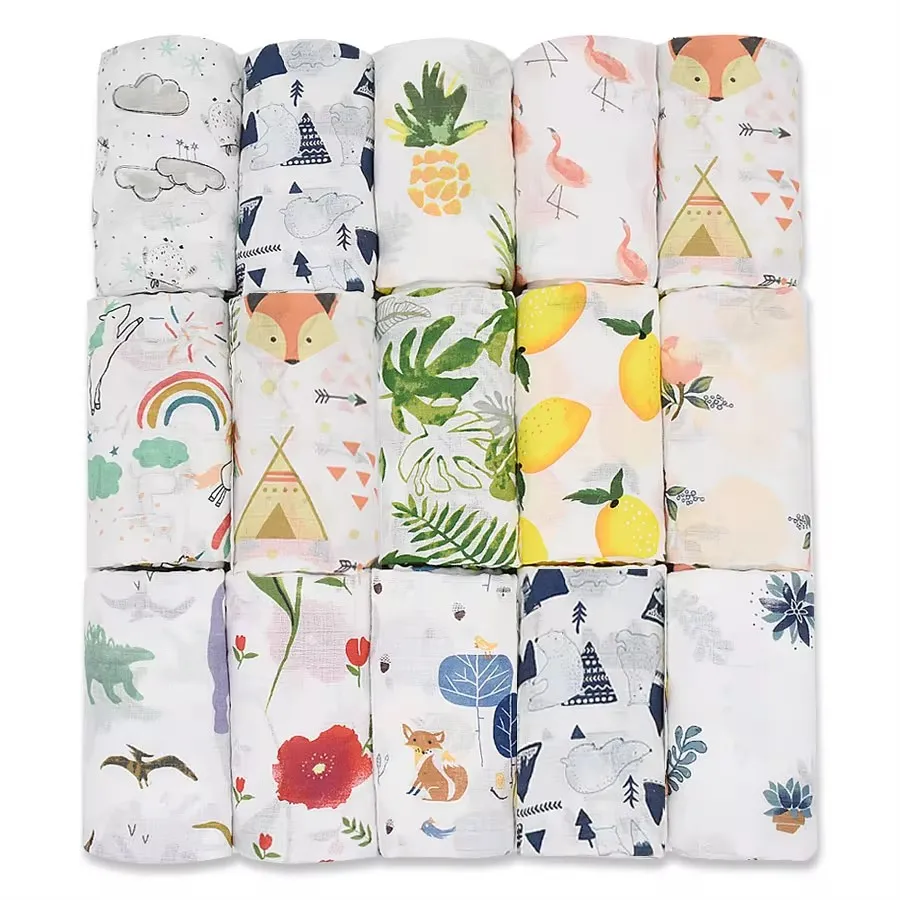 110x110cm 100%Cotton Baby Swaddles Newborn Blankets Infant Wrap sleepsack Stroller cover Baby Bedding Bath Gauze Towel Swaddle