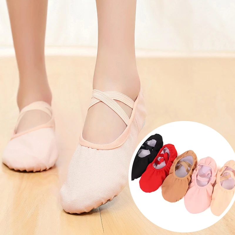 Ballet Shoes Girls Canvas Flats Ballet Dancing Slippers Dance Shoes For Adult Women Kids Yoga Classic Split-Sole Soft Shoes