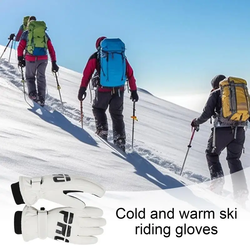 Gants de ski thermiques imperméables unisexes, mitaines de neige d'extérieur, gants de ski d'hiver confortables